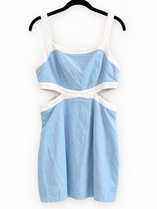 MINKPINK Dresses & Skirts - MINKPINK Sky Blue and White Cutout Mini Dress